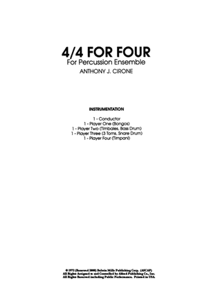 Book cover for 4/4 for Four: Score