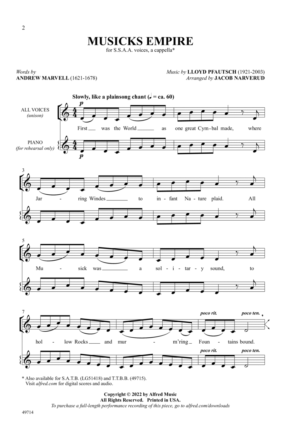 Musicks Empire Musicks Empire SSAA scores gallery preview page 1