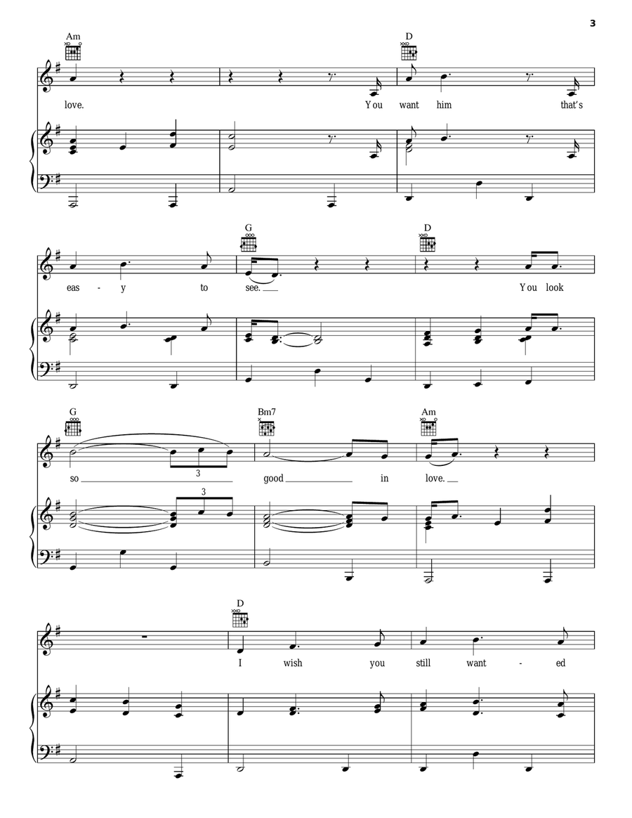You Look So Good In Love Piano, Vocal, Guitar scores gallery preview page 3