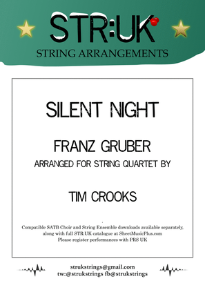 Book cover for Silent Night (STR:UK Strings) String Quartet version