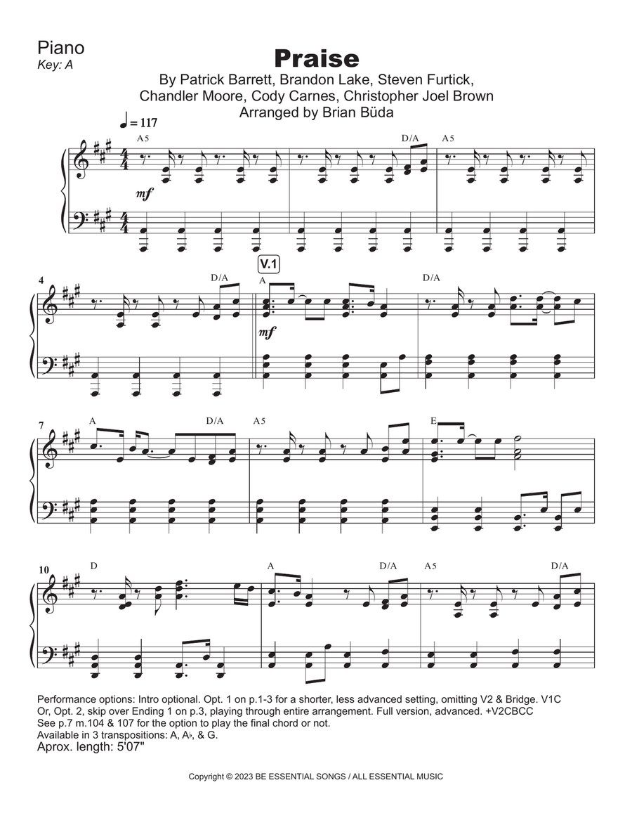 Praise Piano Solo scores gallery preview page 2