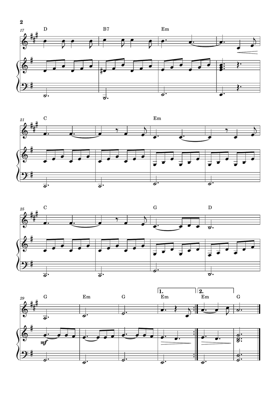 Hallelujah B-Flat Trumpet scores gallery preview page 2