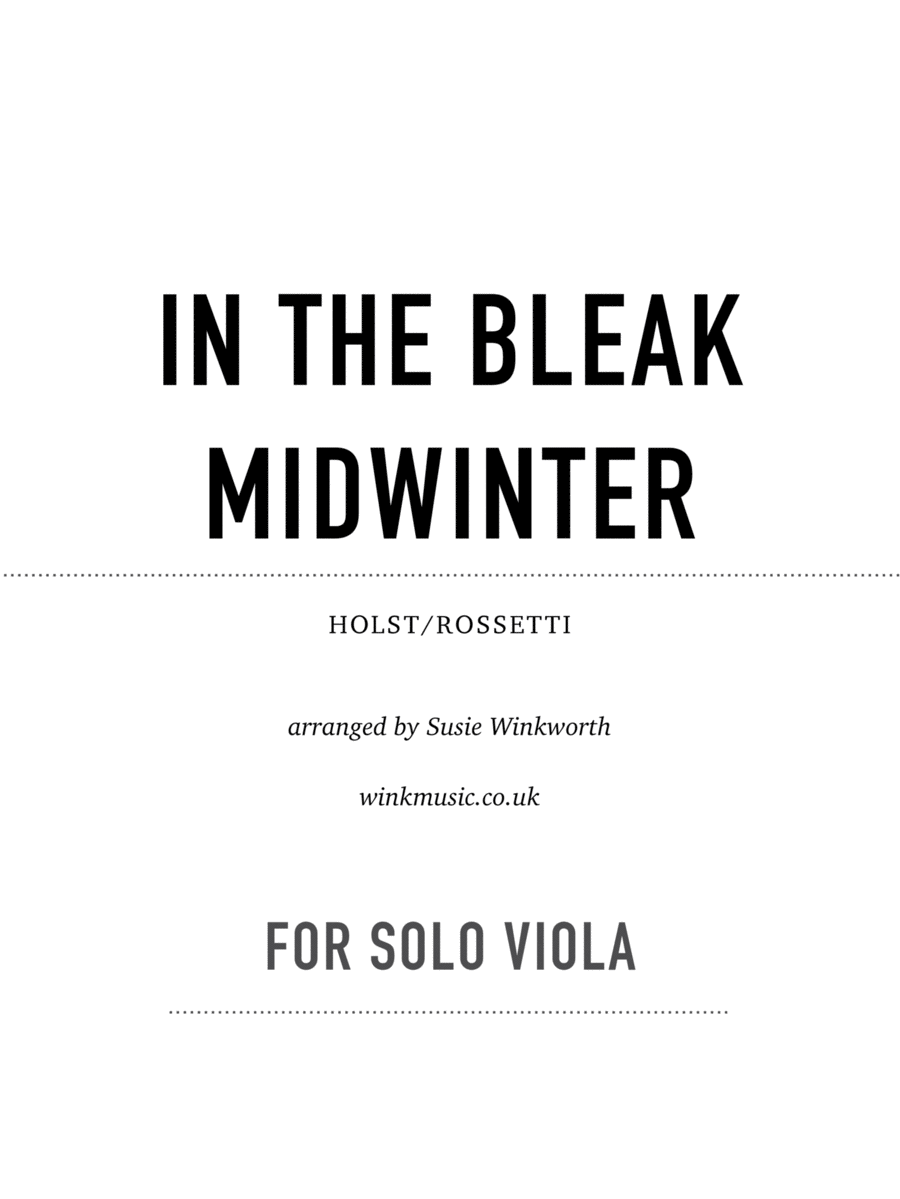 In The Bleak Midwinter Viola Solo scores gallery preview page 1