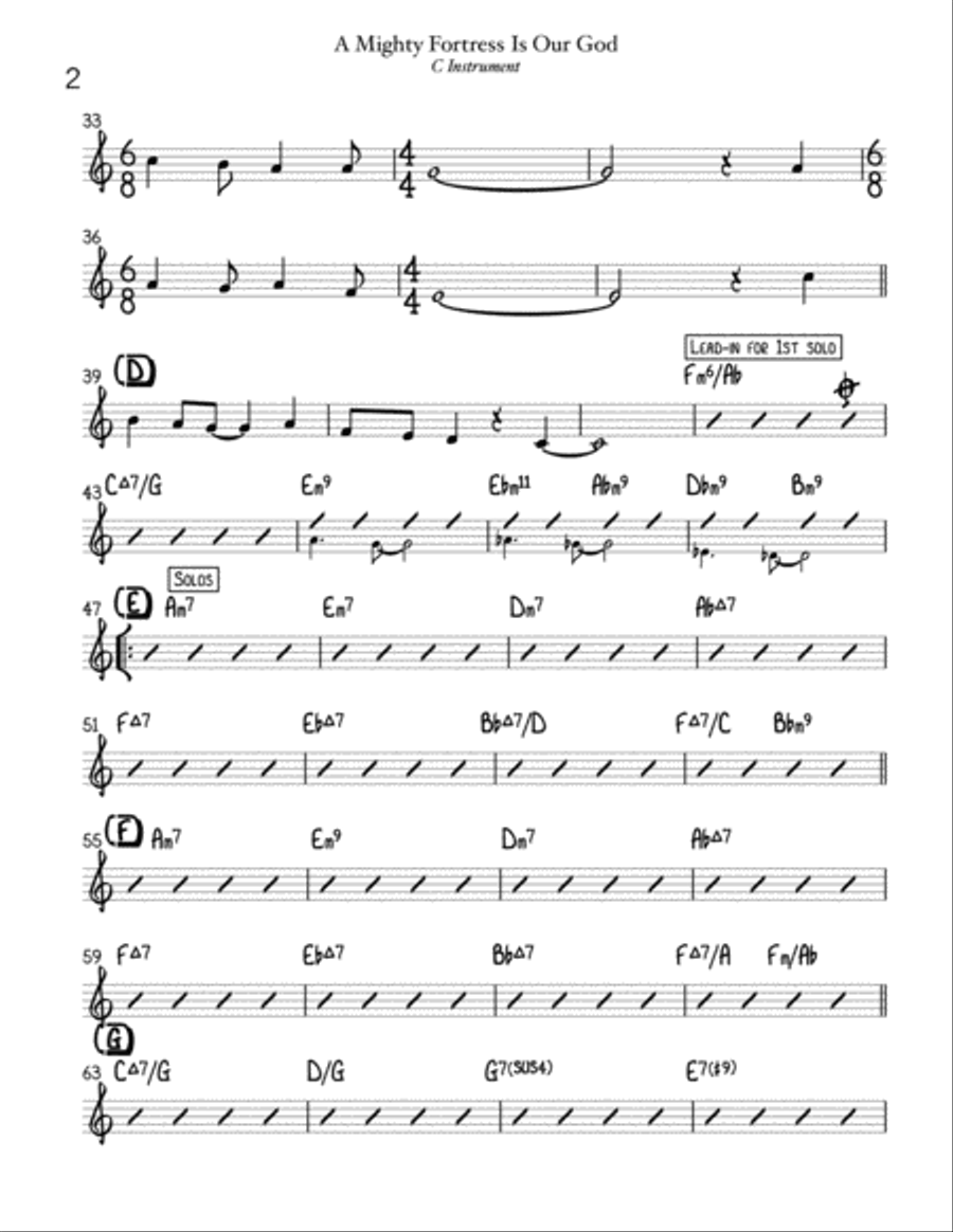 A Mighty Fortress Is Our God A Mighty Fortress Is Our God Jazz Ensemble scores gallery preview page 3