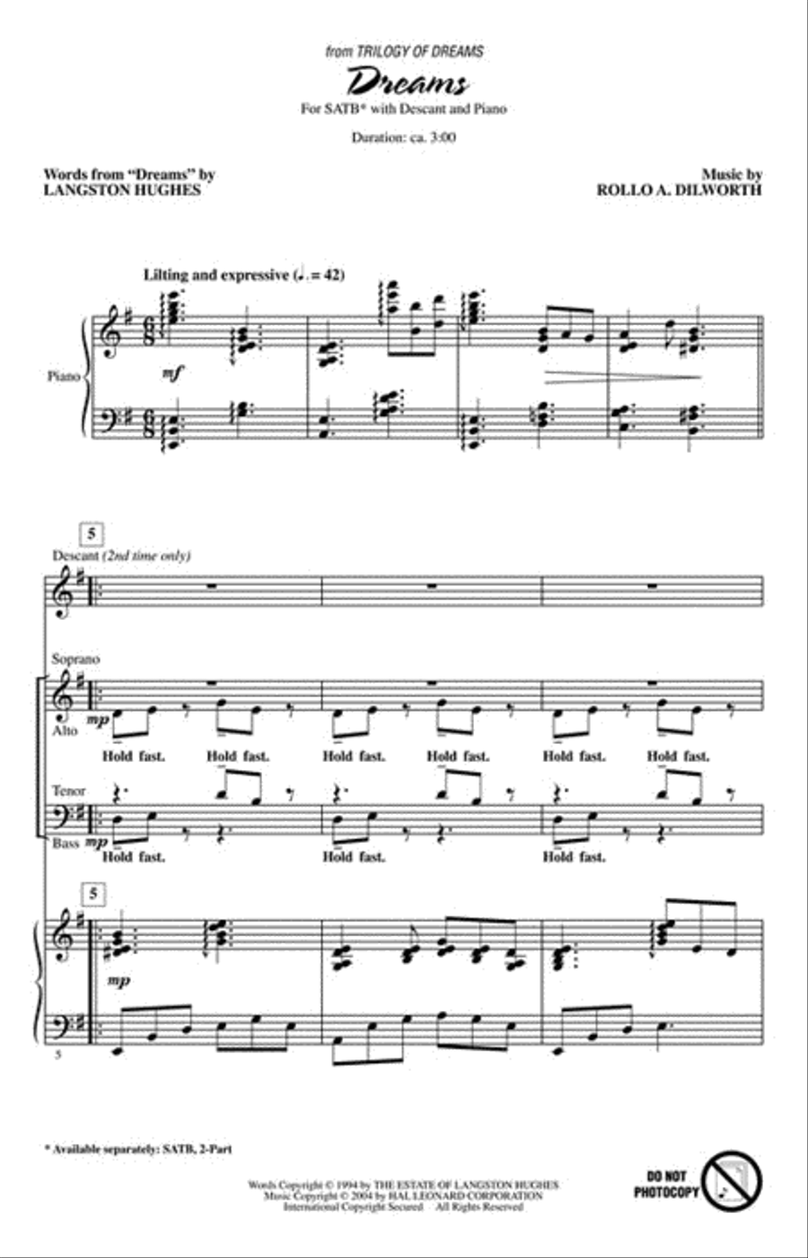 Dreams Dreams 4-Part scores gallery preview page 2