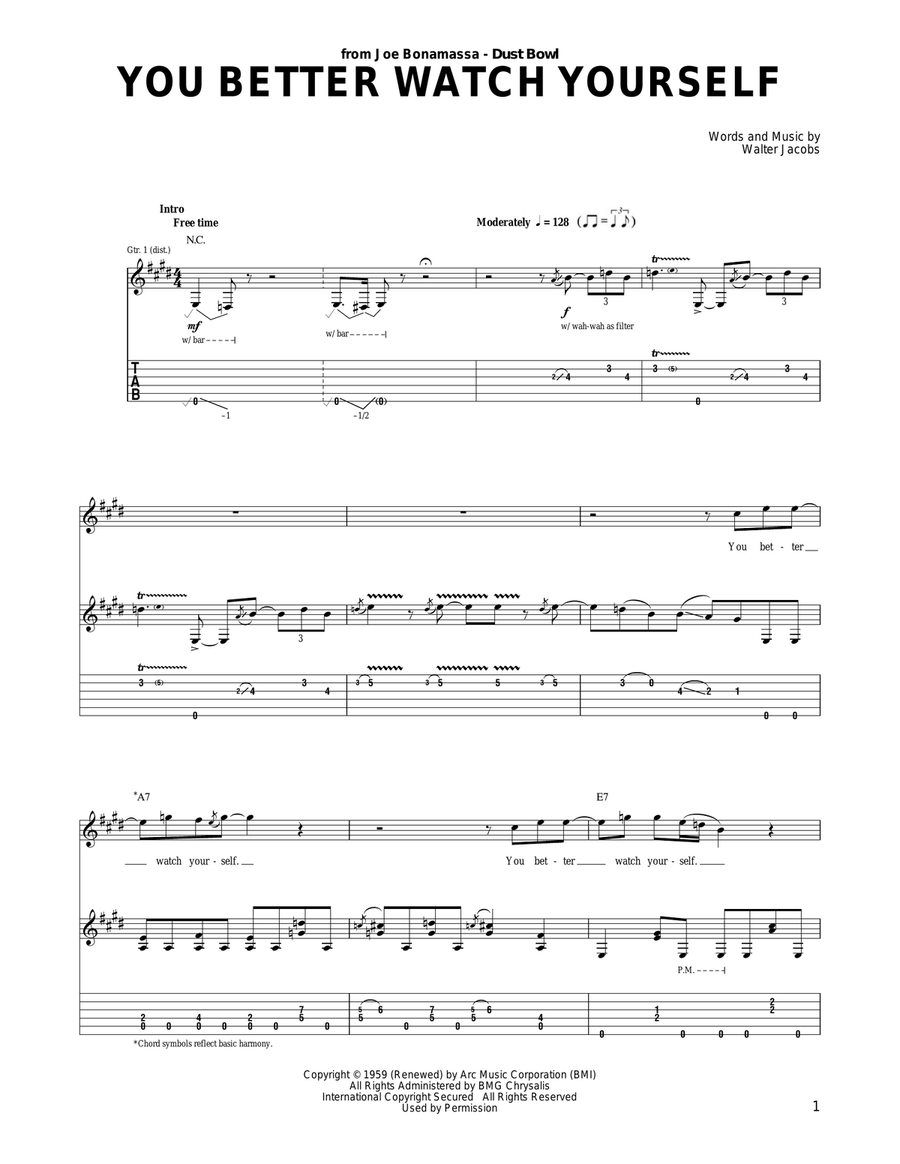 You Better Watch Yourself Acoustic Guitar scores gallery preview page 1