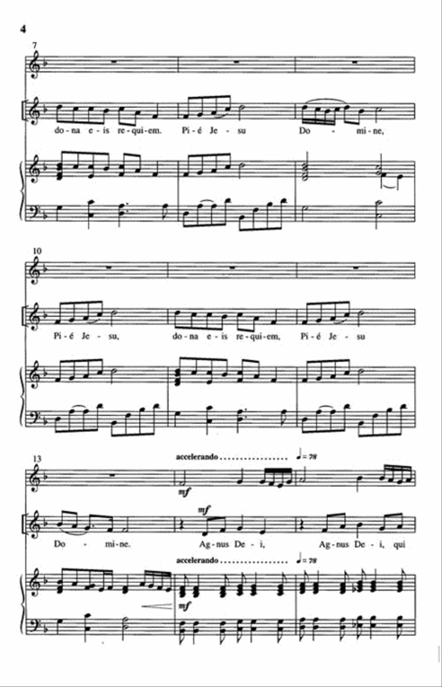 Pie Jesu Unison Choir scores gallery preview page 3