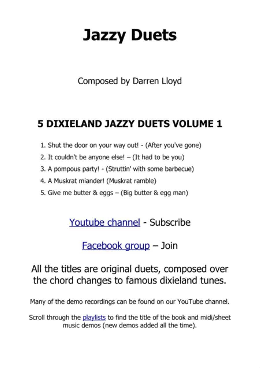 Jazz violin duets - 5 dixieland jazzy duets for violin String Duet scores gallery preview page 2