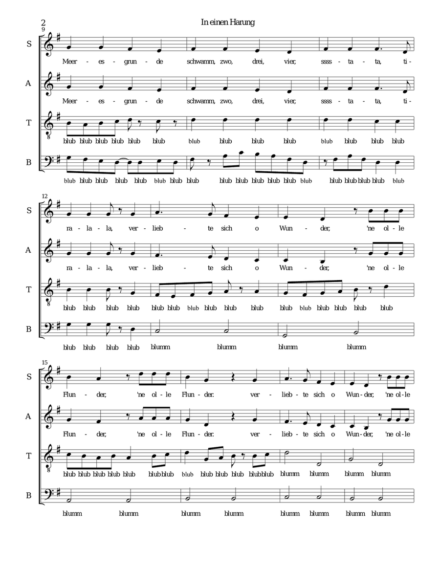In einen Harung (The herring song) for mixed choir 4-Part scores gallery preview page 3