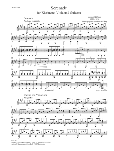 Serenade for clarinet, viola and guitar