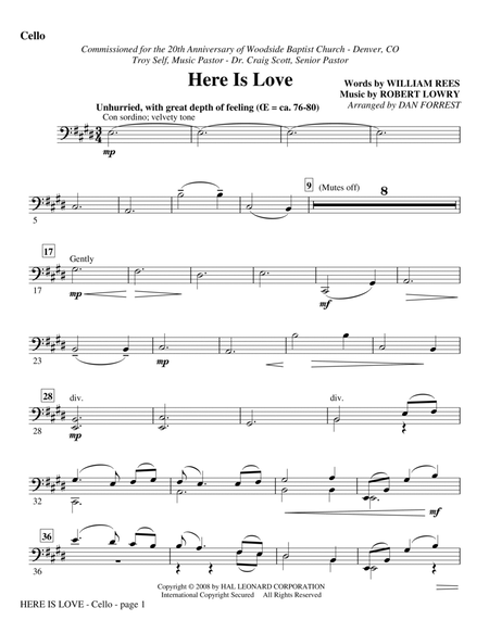 Here Is Love - Cello
