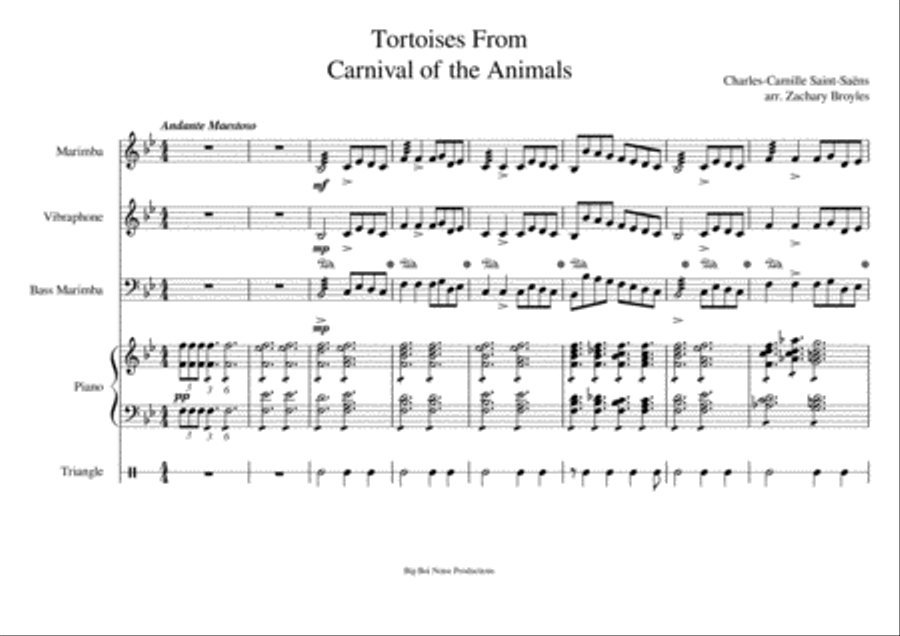 Tortoises for Percussion Percussion scores gallery preview page 1
