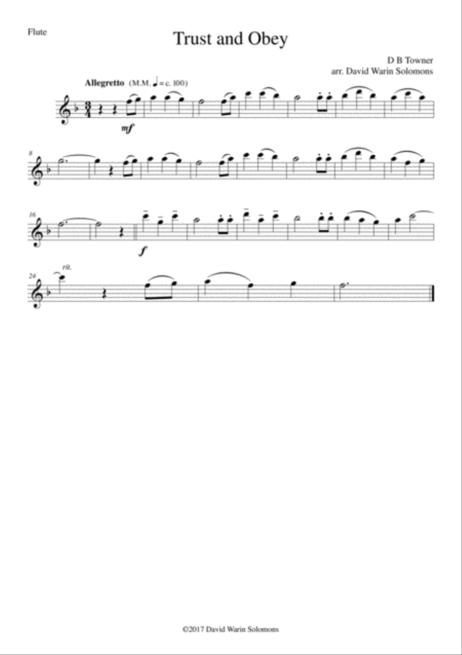 Trust and Obey for wind quartet Woodwind Quartet scores gallery preview page 4