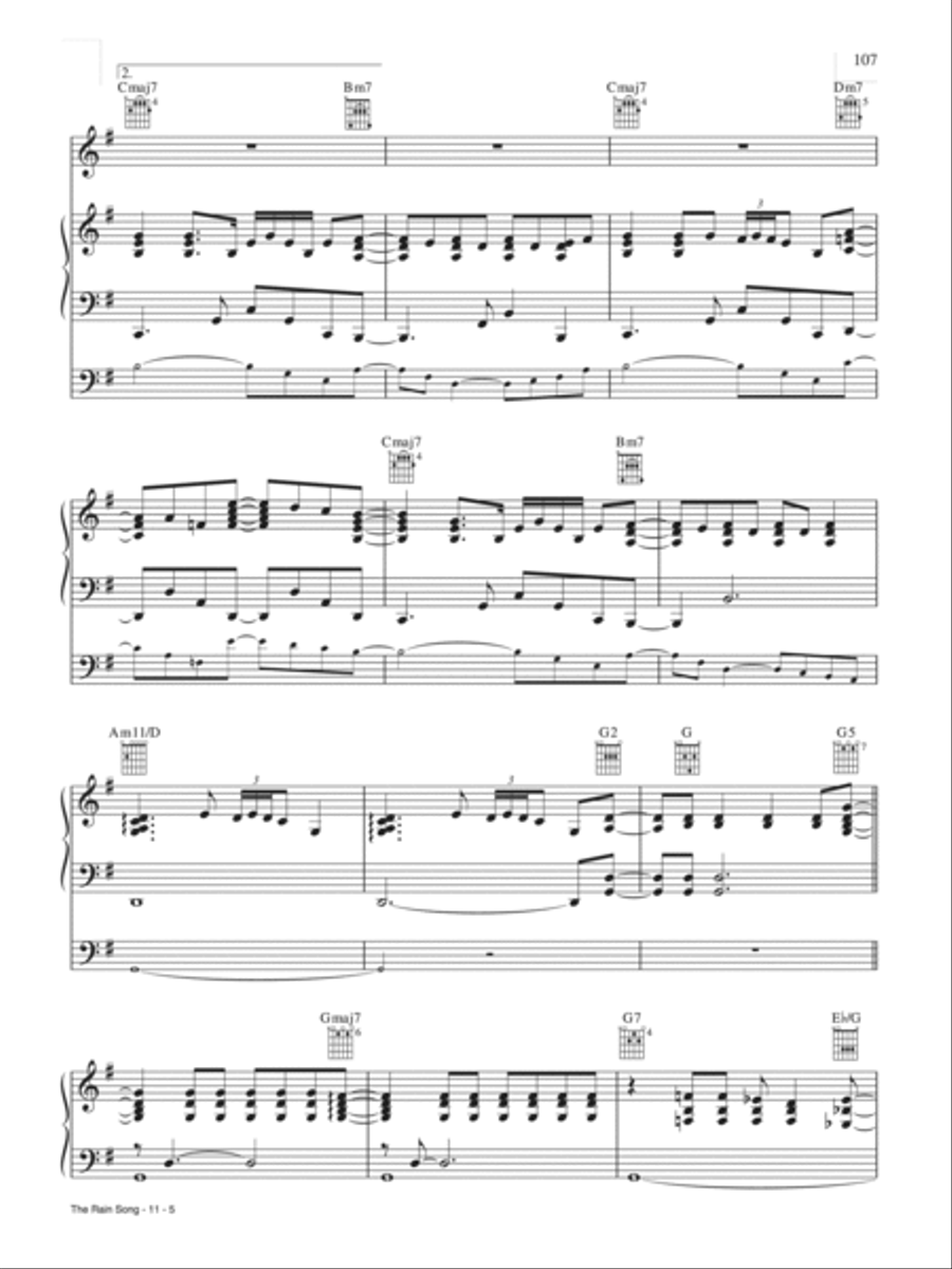 The Rain Song Piano, Vocal, Guitar scores gallery preview page 5