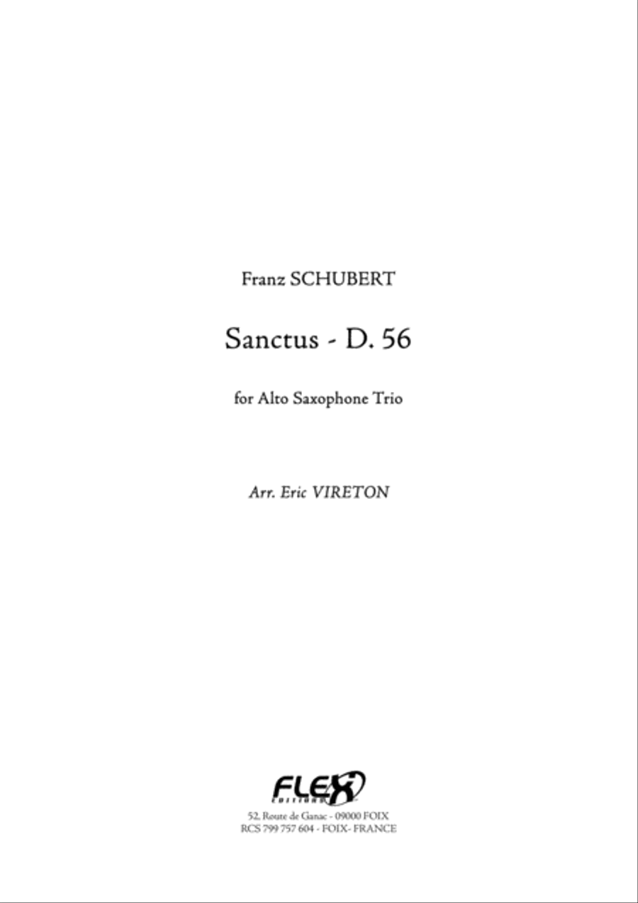 Sanctus, D. 56 Woodwind Trio scores gallery preview page 1