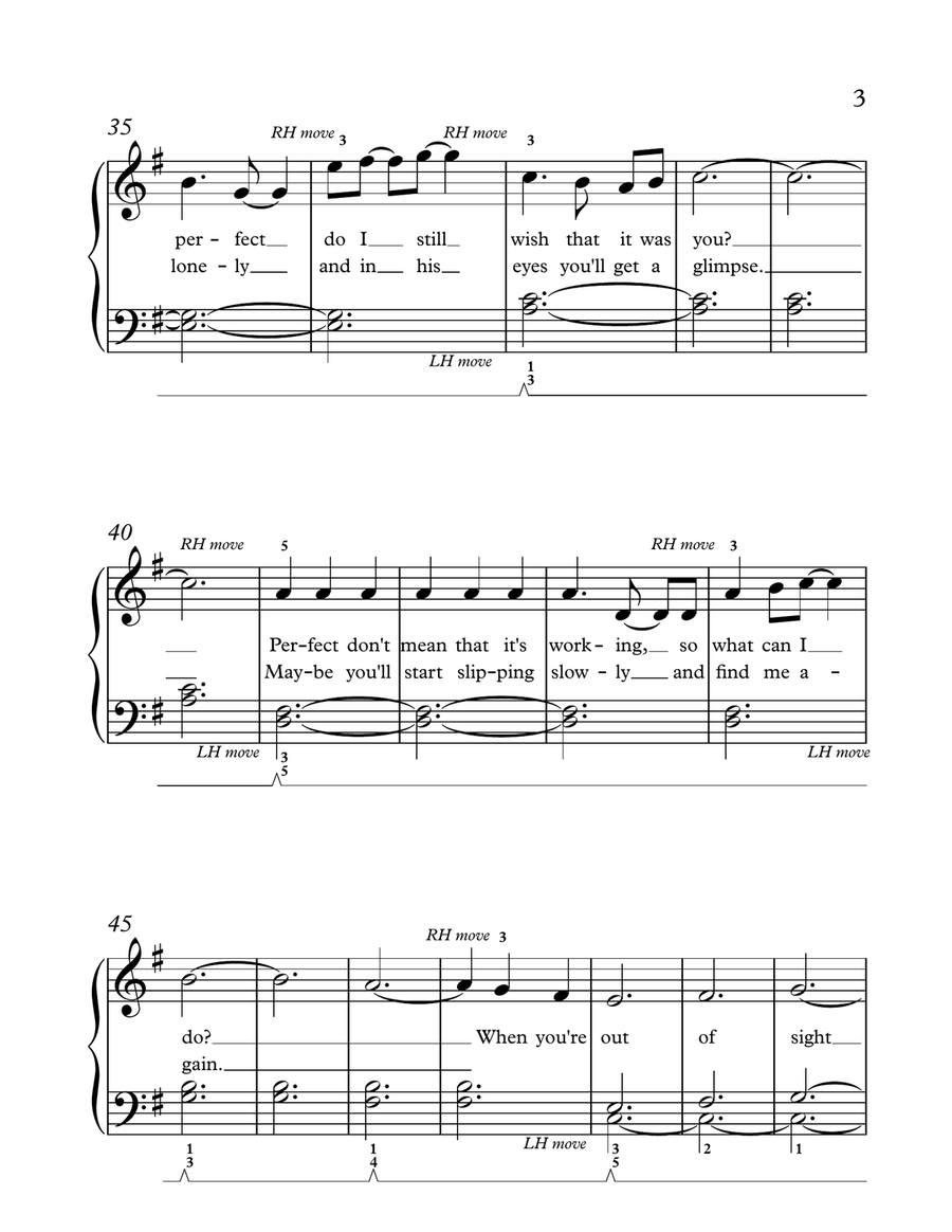 Glimpse Of Us Easy Piano scores gallery preview page 3