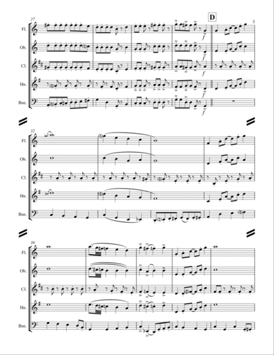 Too Fat Polka (she's Too Fat For Me) Woodwind Quintet scores gallery preview page 4