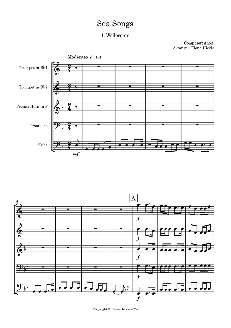 Sea Songs Sea Songs Brass Ensemble scores gallery preview page 2