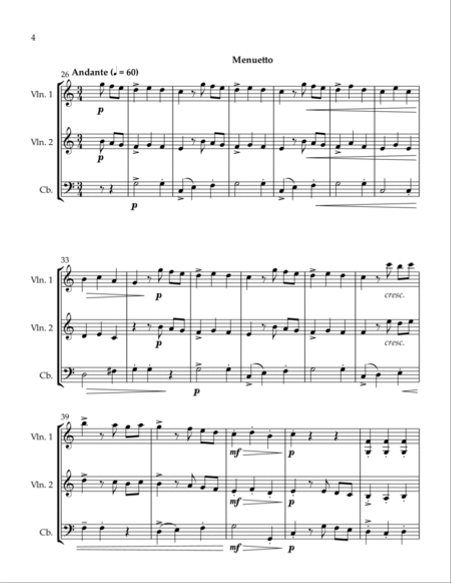 2 Trios Bedtime Menuetto 2 Trios Bedtime Menuetto String Trio scores gallery preview page 4