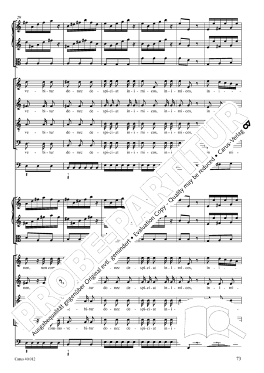 Beatus vir (How blest is he) Psalm 111 4-Part scores gallery preview page 74