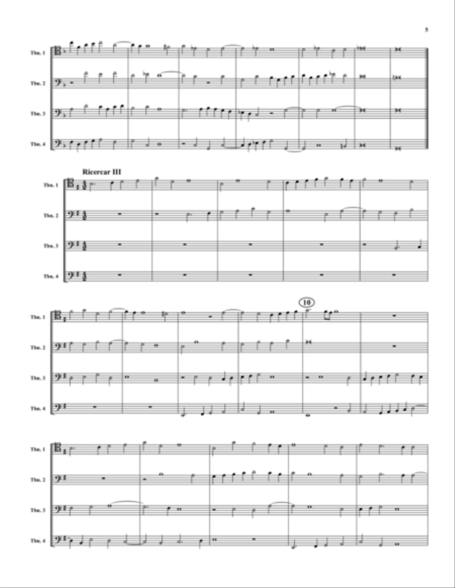 Eight Ricercari Trombone Quartet scores gallery preview page 5