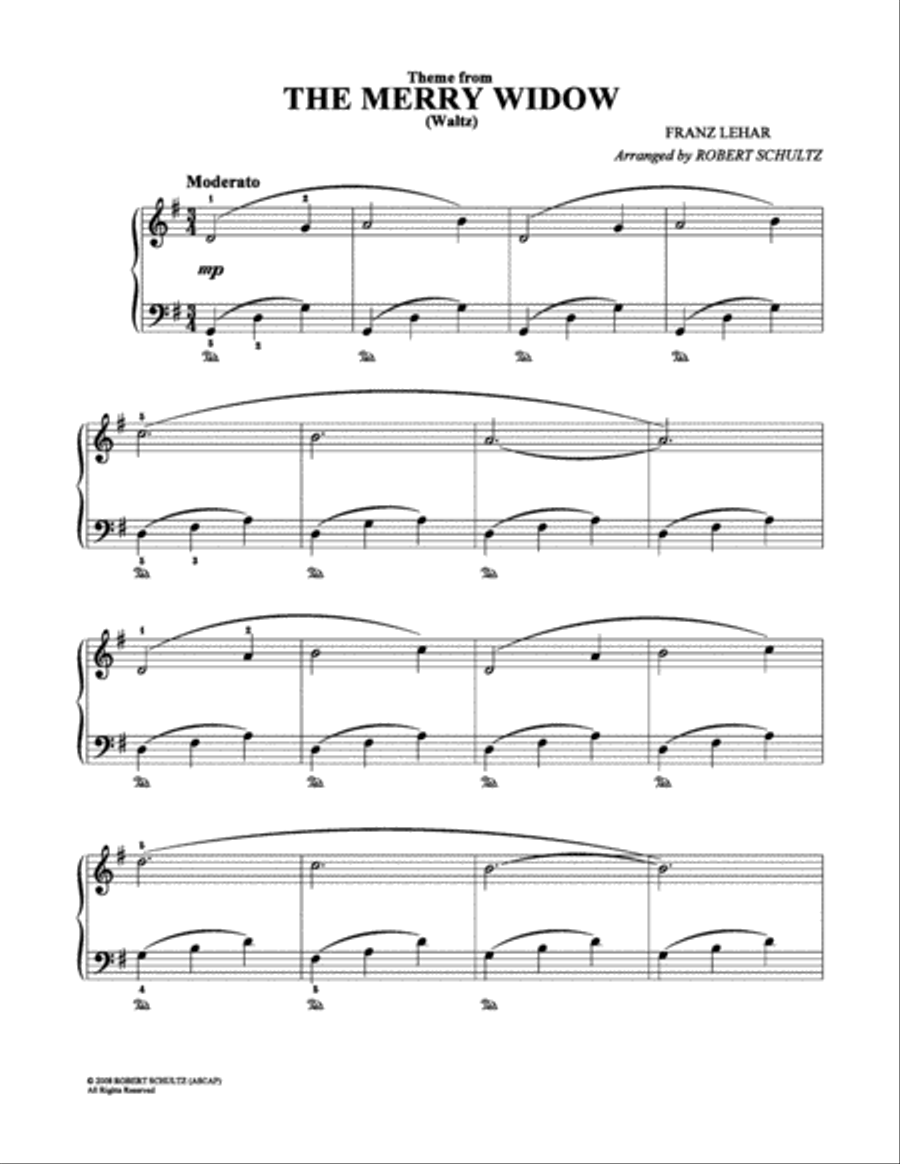 The Merry Widow The Merry Widow Easy Piano scores gallery preview page 1