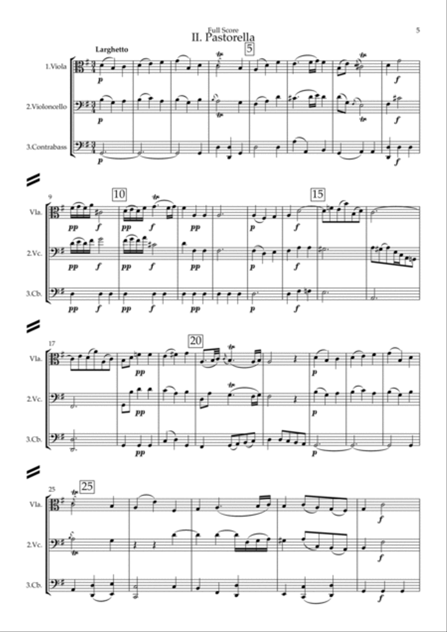 Mozart (Leopold): Frosch - Parthia (Frog Partita) - lower string trio String Trio scores gallery preview page 5