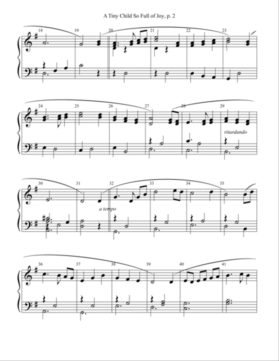A Tiny Child So Full of Joy - Score Only Handbell Choir scores gallery preview page 2
