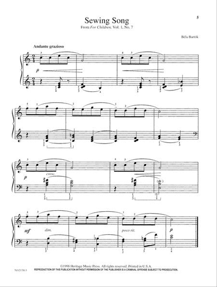 Mastering Repertoire: Bartok Piano Solo scores gallery preview page 5