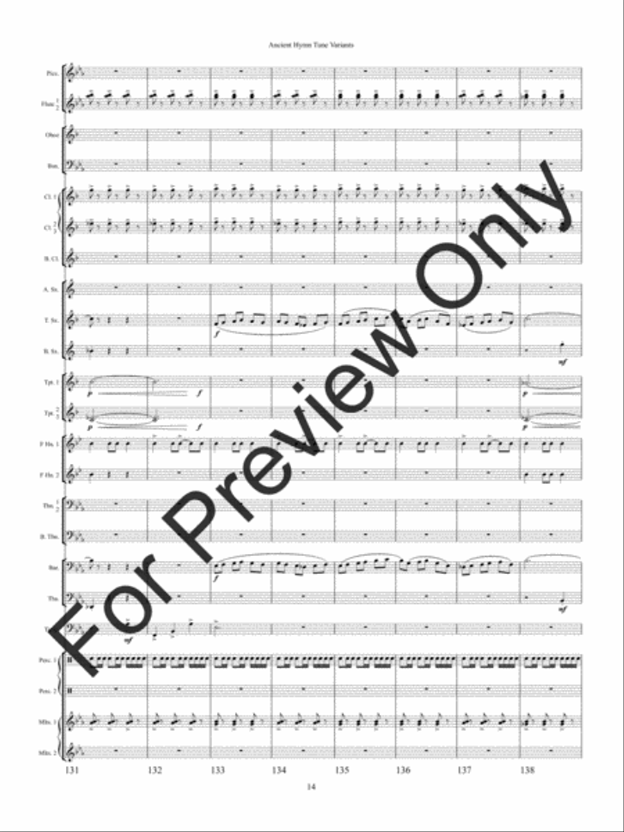 Ancient Hymn Tune Variants (Score) Concert Band scores gallery preview page 17