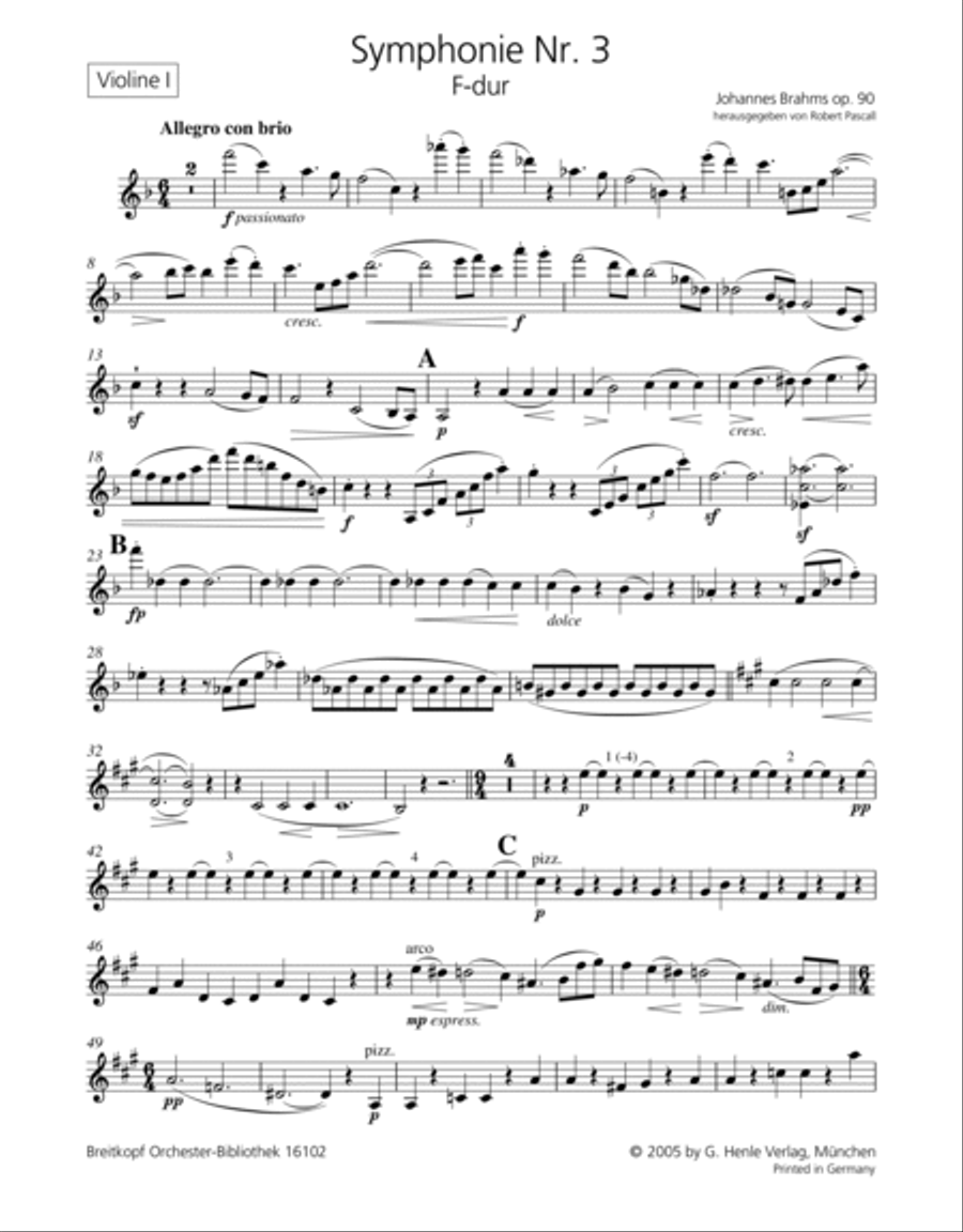 Symphony No. 3 in F major Op. 90 Orchestra scores gallery preview page 2