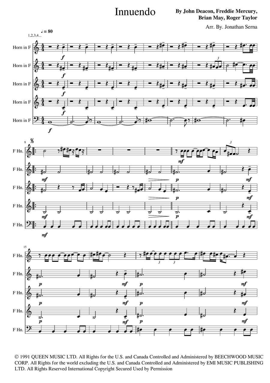入荷なう Small - Queen by Innuendo Ensemble Music Sheet Digital - アート・デザイン・音楽