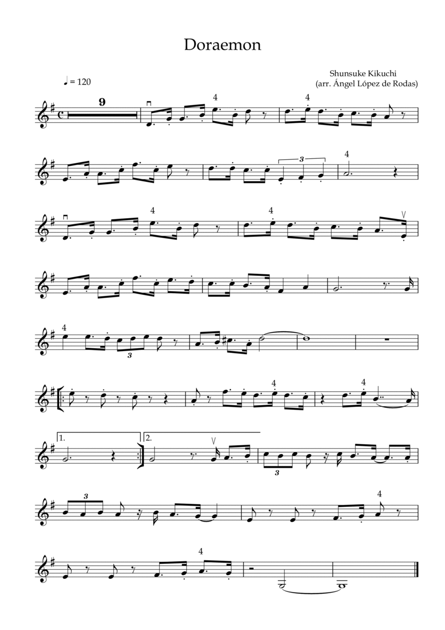 Doraemon Doraemon Violin Solo scores gallery preview page 1