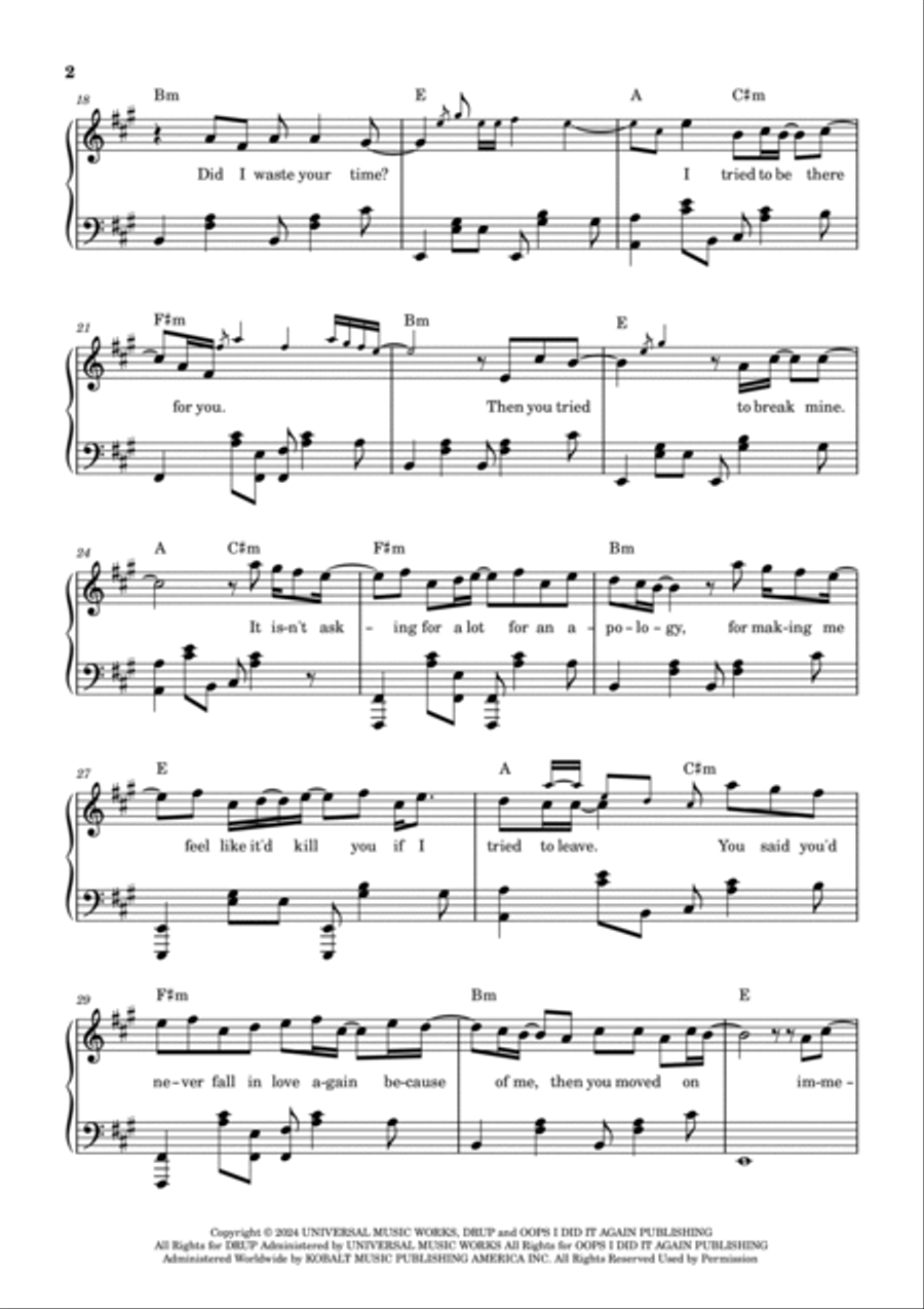 L'amour De Ma Vie L'amour De Ma Vie Piano Solo scores gallery preview page 2