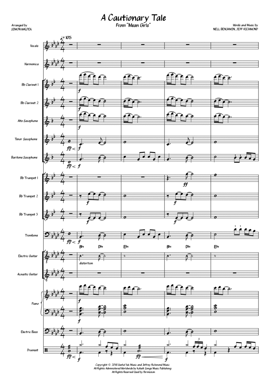 A Cautionary Tale Jazz Ensemble scores gallery preview page 1