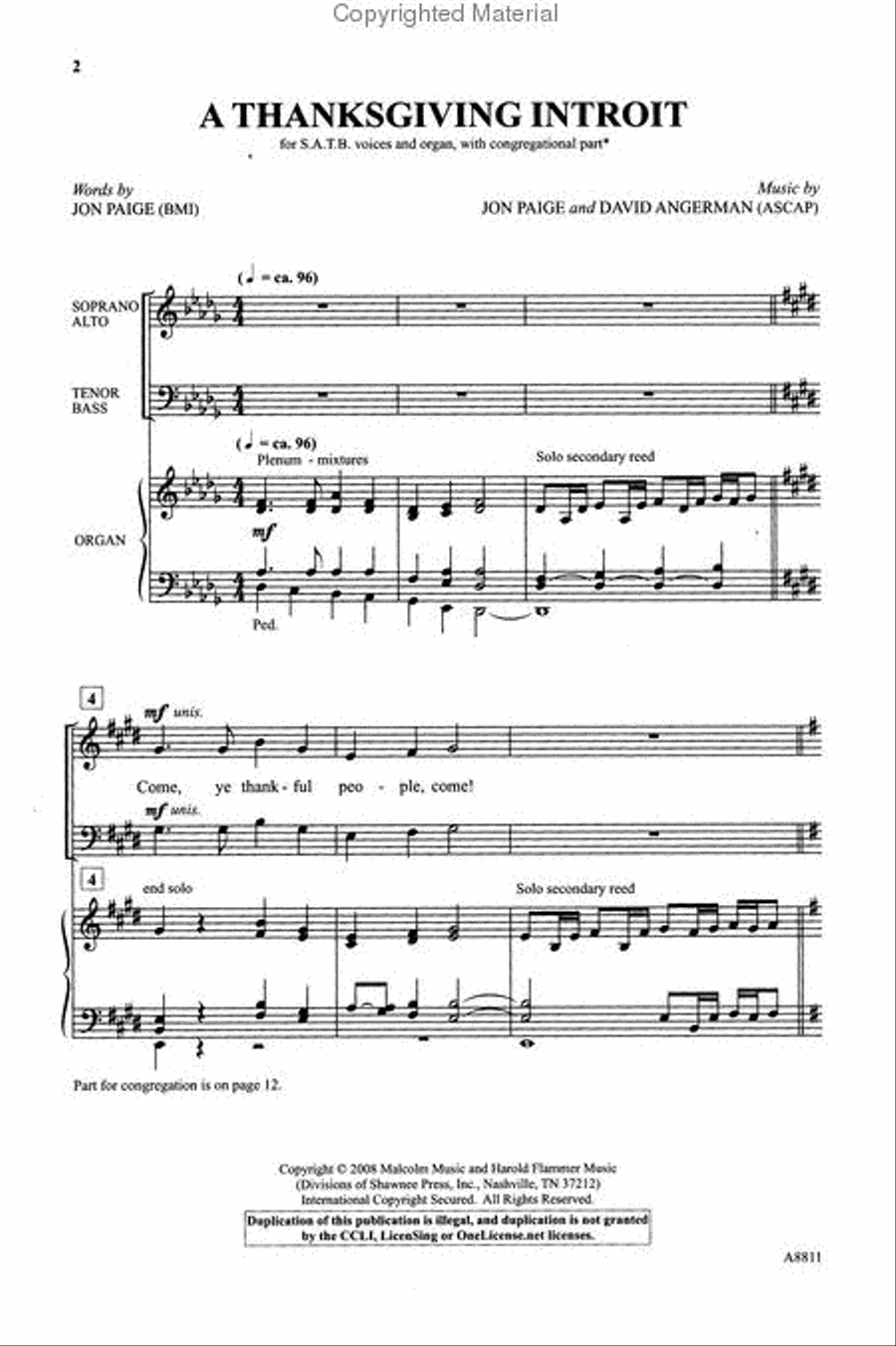 A Thanksgiving Introit Choir scores gallery preview page 2