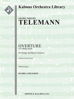 Book cover for Overture in F-sharp minor for Strings and Basso Continuo, TWV 55:fis1