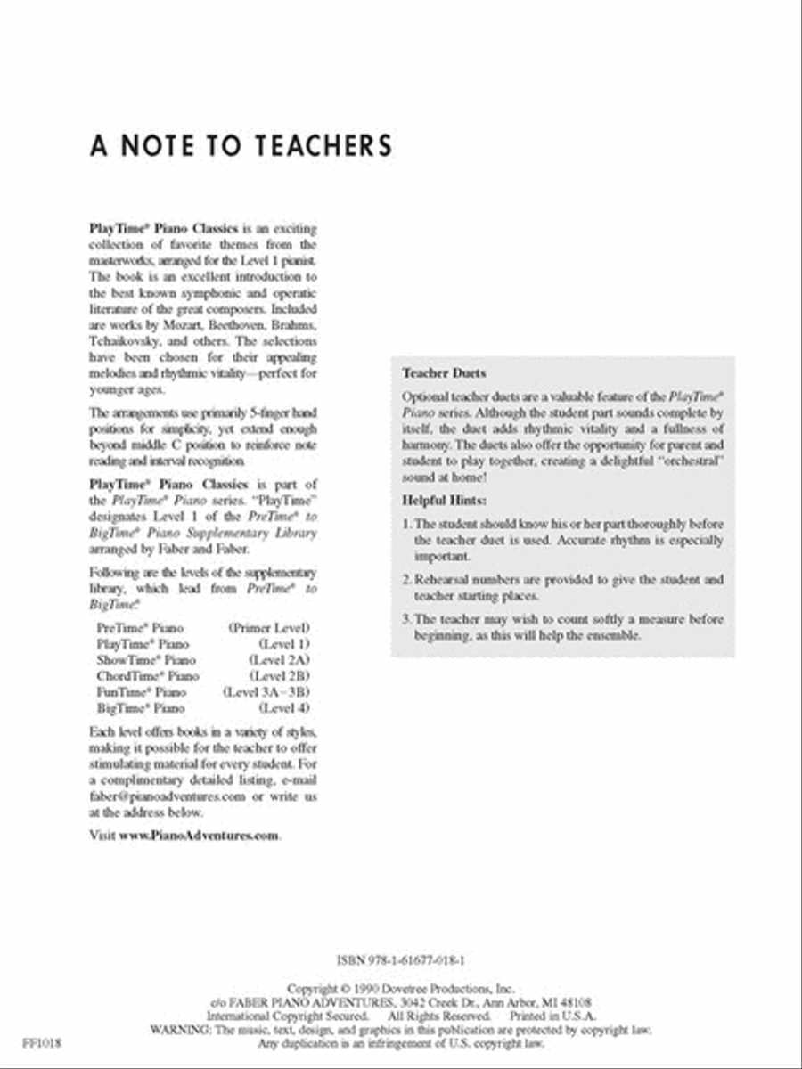 PlayTime® Piano Classics PlayTime® Piano Classics Piano Method scores gallery preview page 2