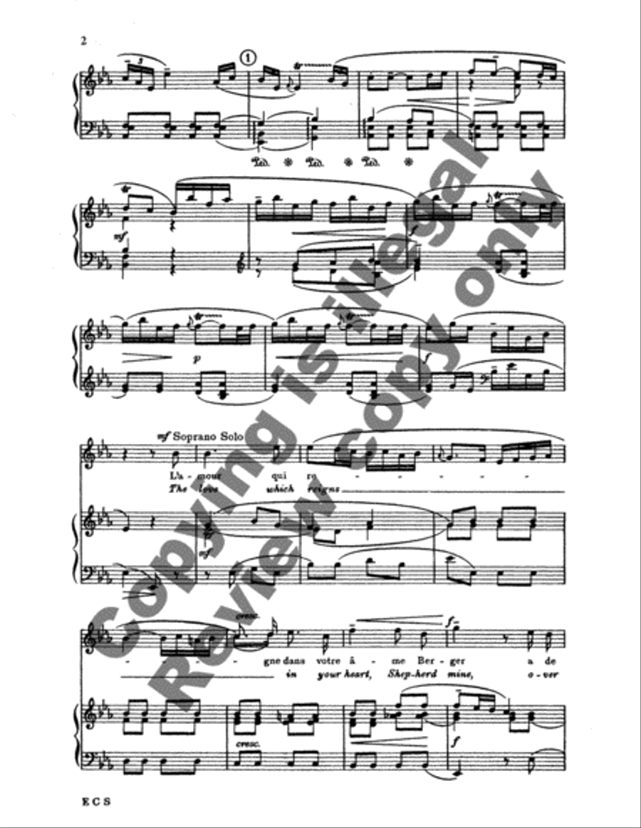 Votre amour, Berger (The Love Which Reigns in Your Heart) SSA scores gallery preview page 10