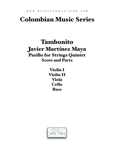 Tambonito - Pasillo for Strings Quintet image number null