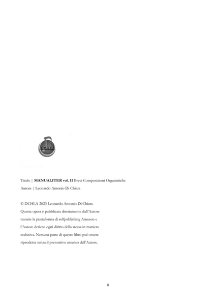 MANUALITER Vol. 2 dieci brevi composizioni organistiche image number null