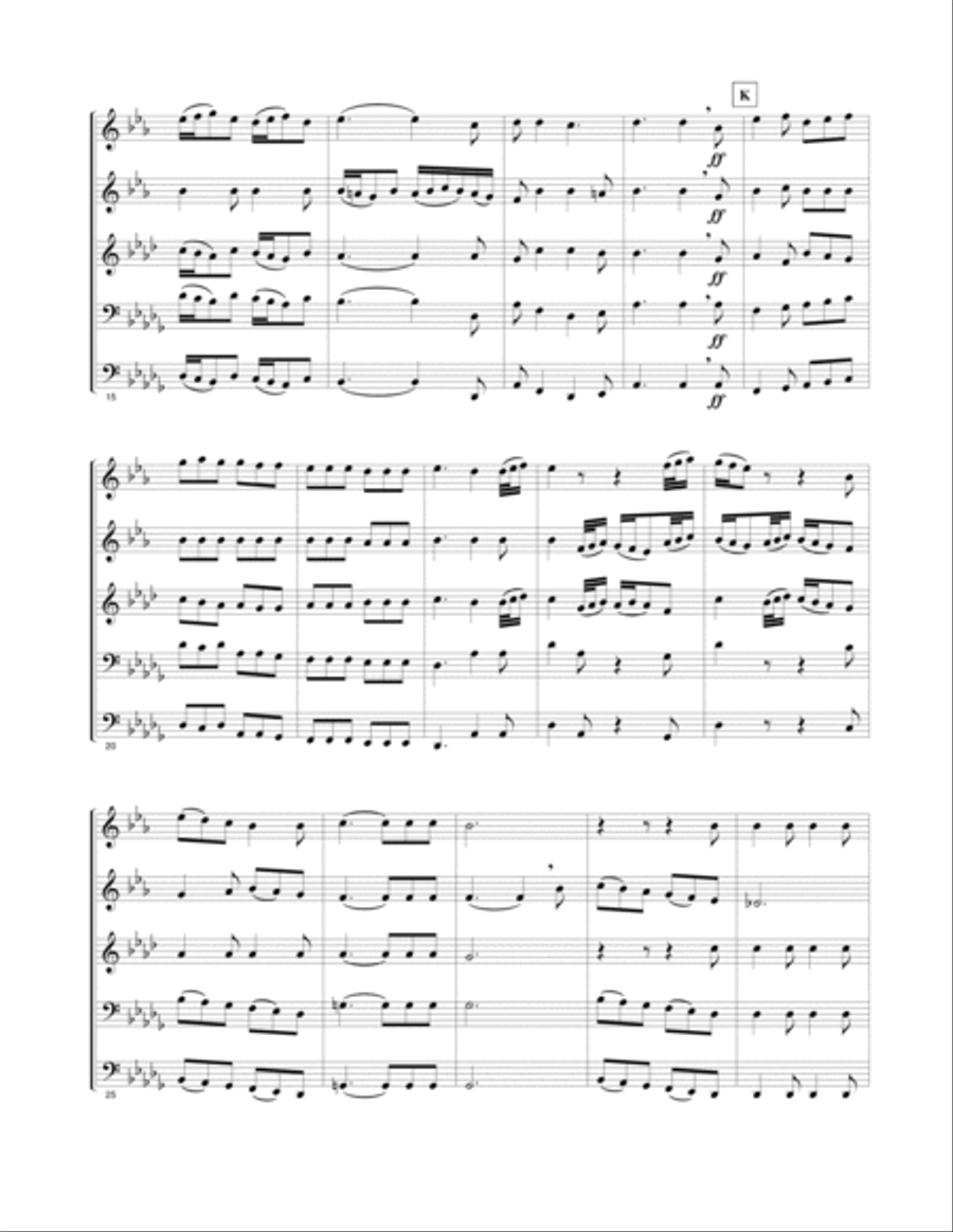 O Thou That Tellest G/Tid'gs Brass Quintet scores gallery preview page 2