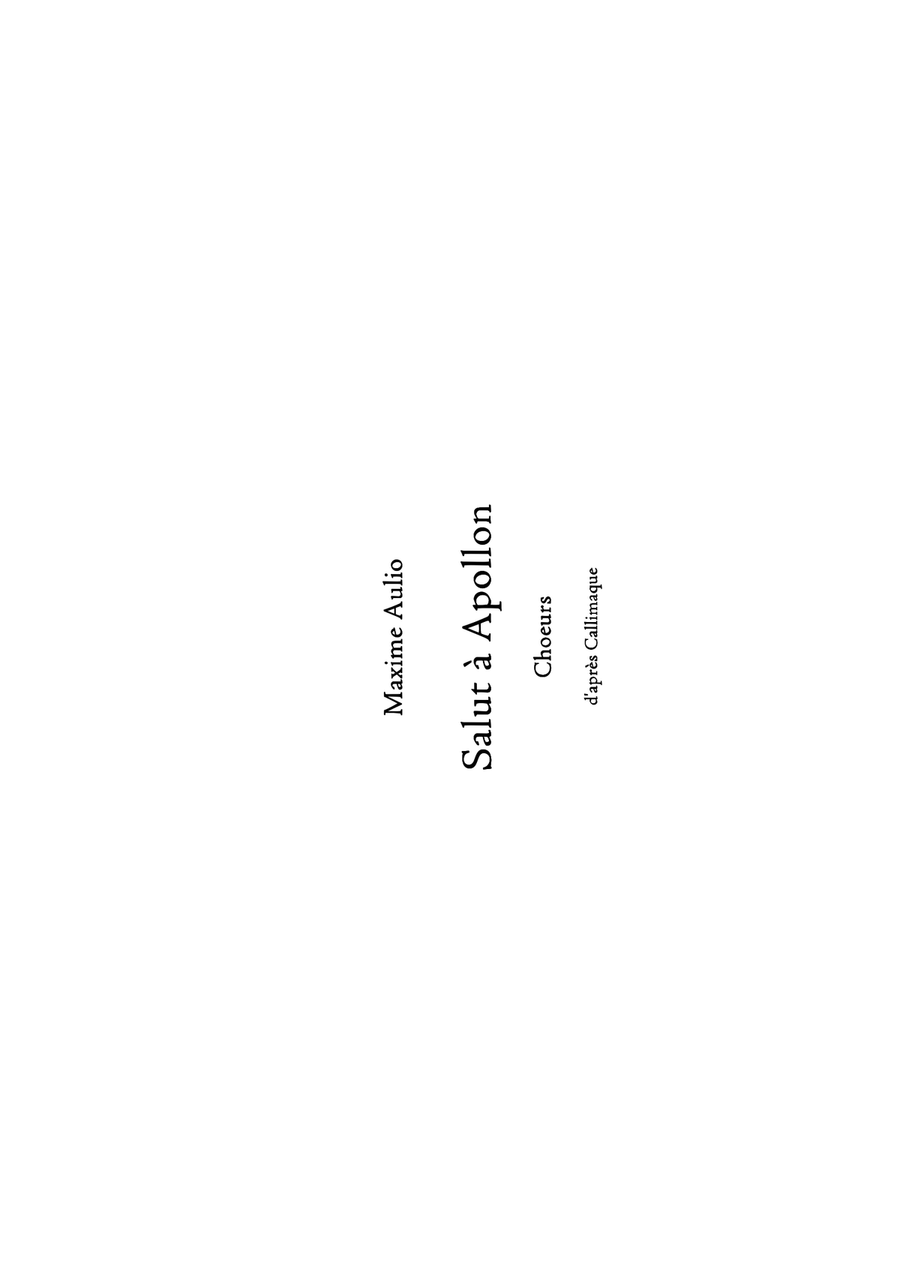Hymn to Apollo, for chorus 4-Part scores gallery preview page 1