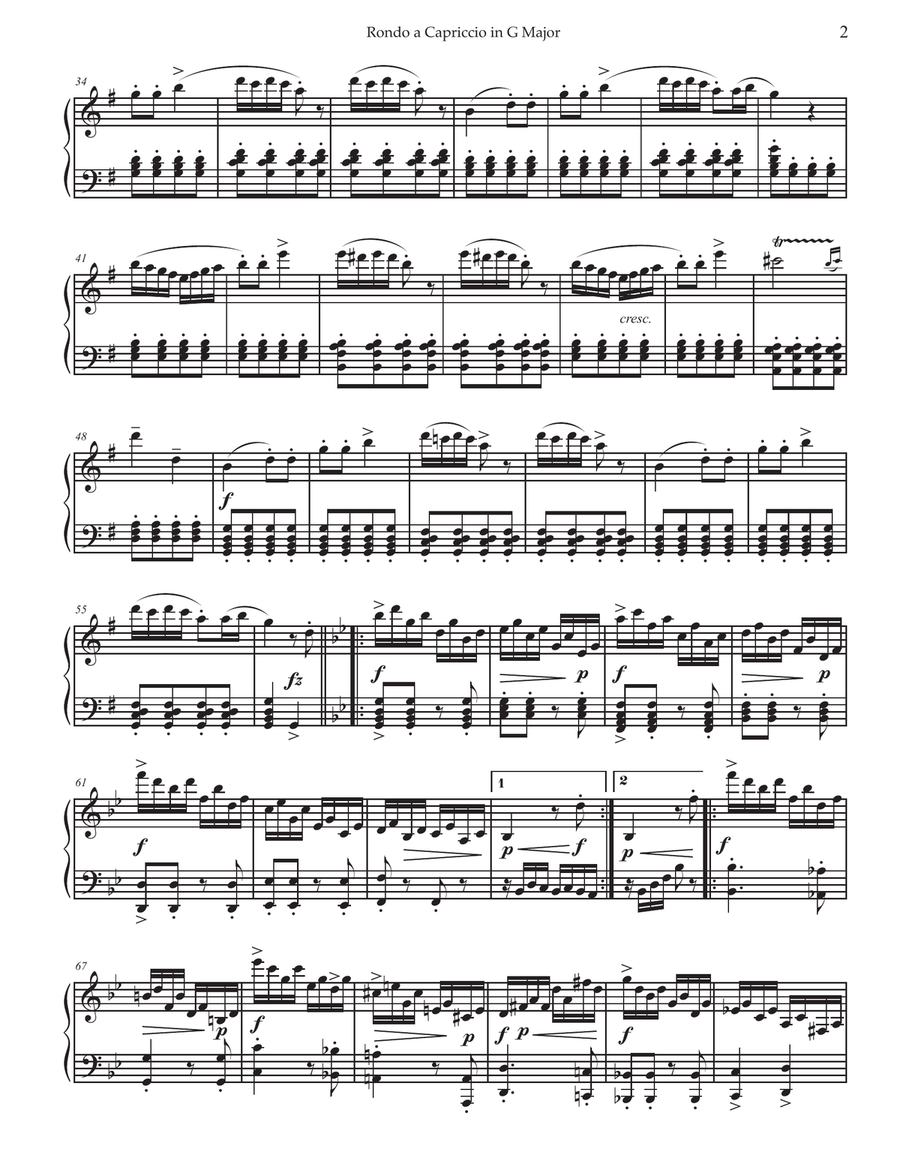 Rondo a Capriccio in G Major, Op.129 - Rage Over A Lost Penny - Beethoven - Piano Solo Piano Solo scores gallery preview page 6