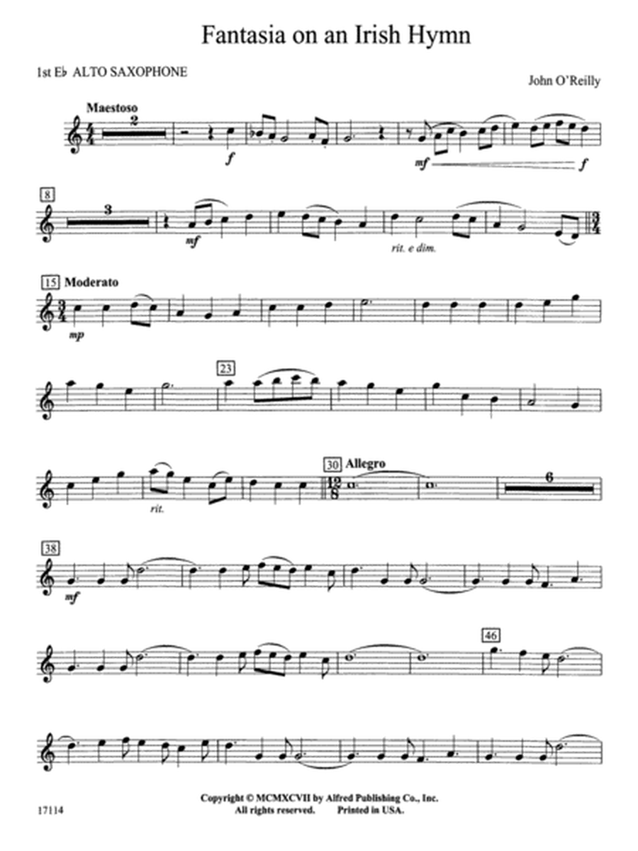 Fantasia on an Irish Hymn: E-flat Alto Saxophone