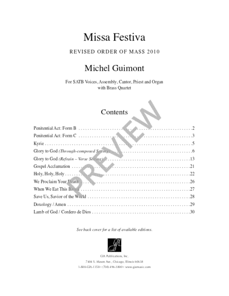 Missa Festiva - Full Score