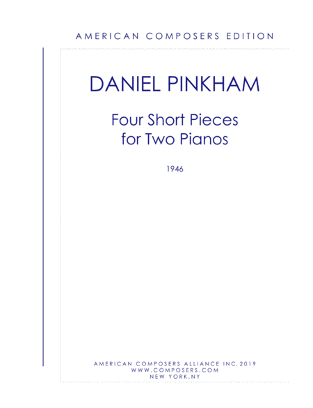 [Pinkham] Four Short Pieces for Two Pianos