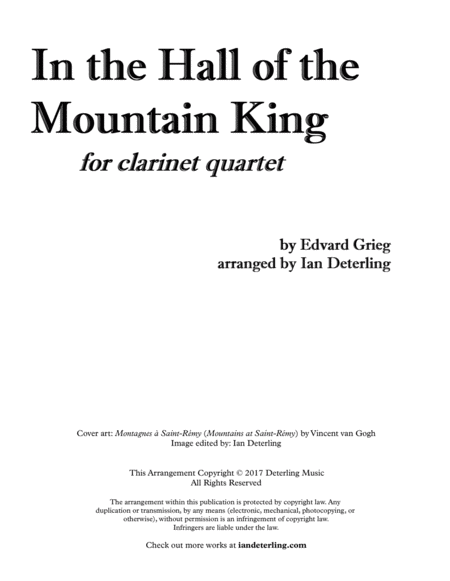 In the Hall of the Mountain King (for Clarinet Quartet) image number null