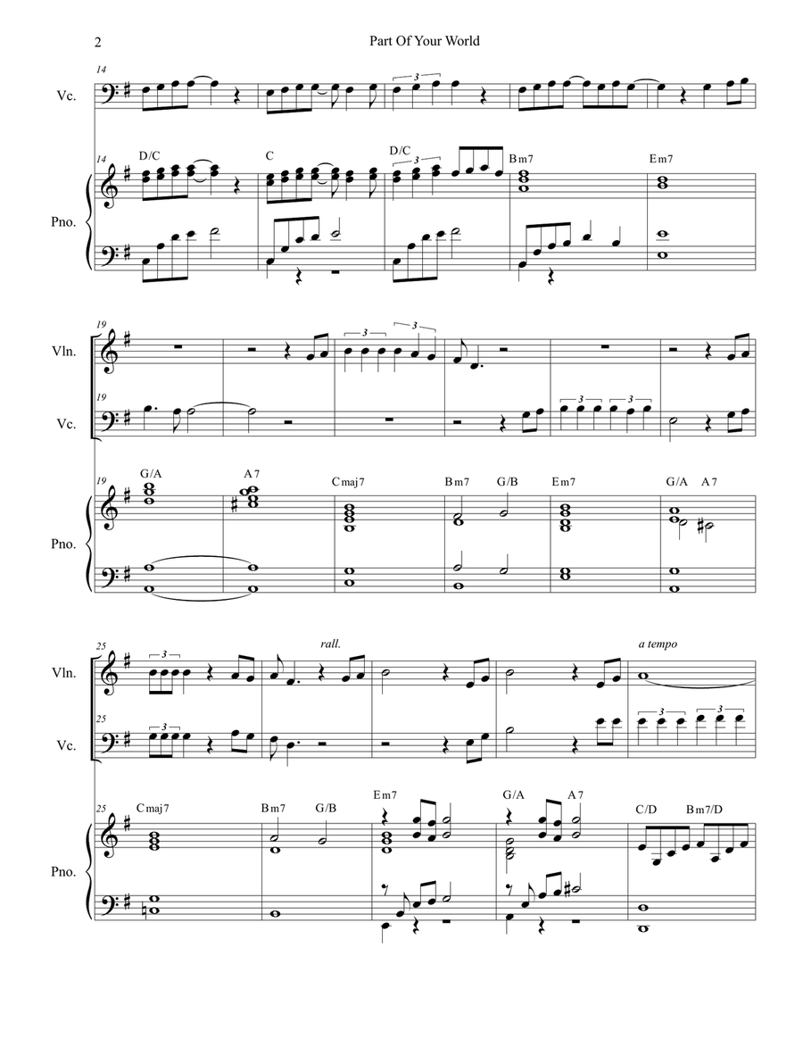 Part Of Your World Piano Trio scores gallery preview page 2