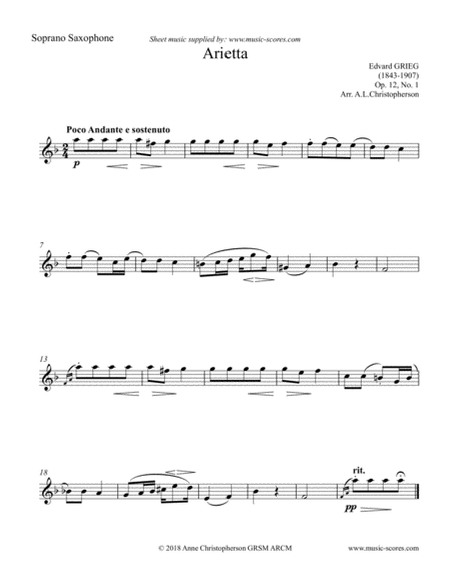 Arietta, Op.12, No.1 - Sax Quartet image number null